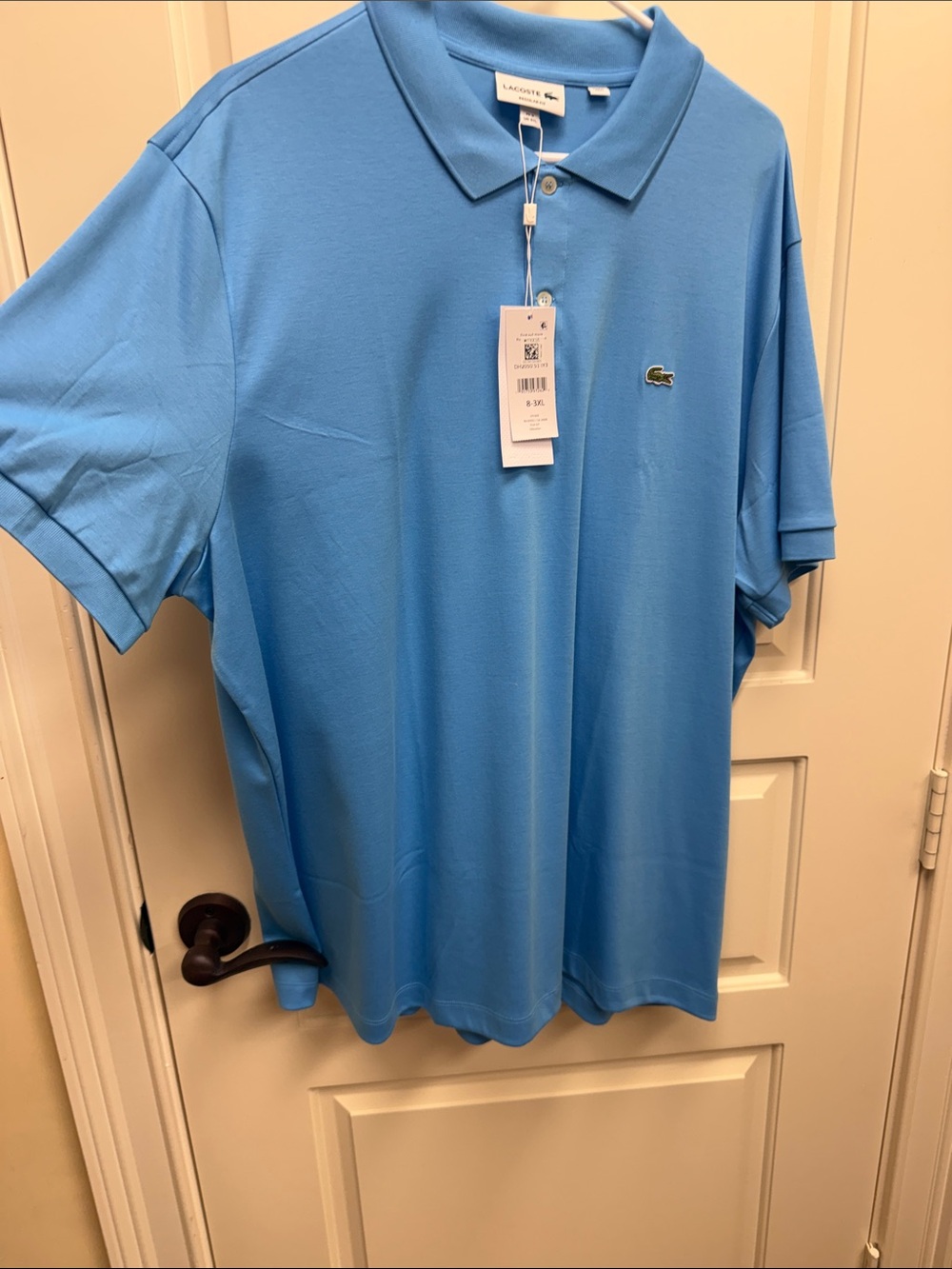 Lacoste Men’s Polo Shirt in Sky Blue with Crocodile Logo